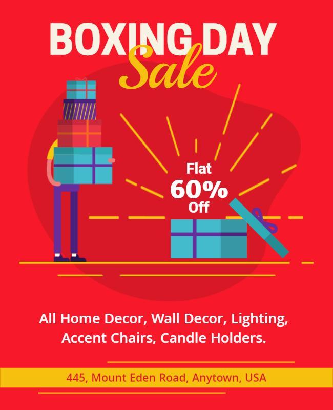 Torch Red Boxing Day Flyer Template