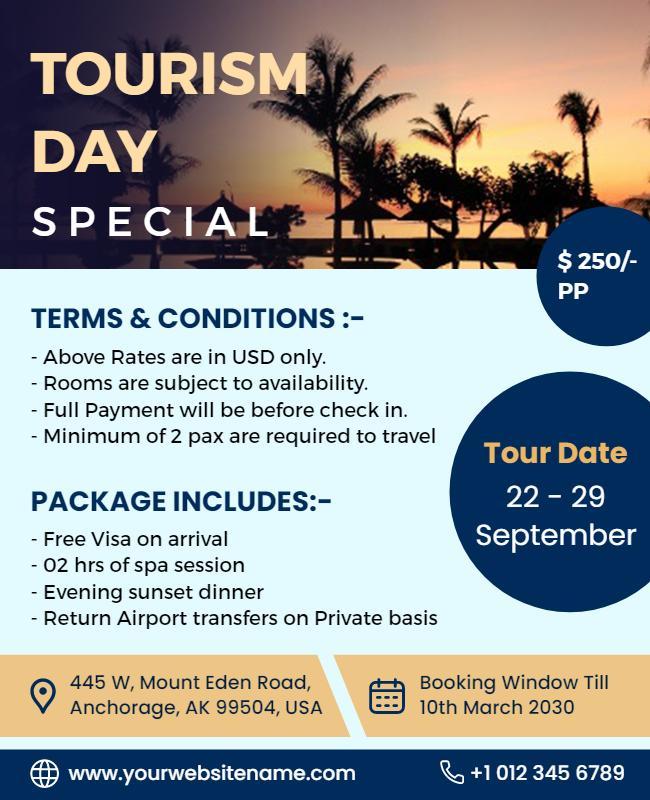 Tourism Day Sunset Dinner Special Flyer Template