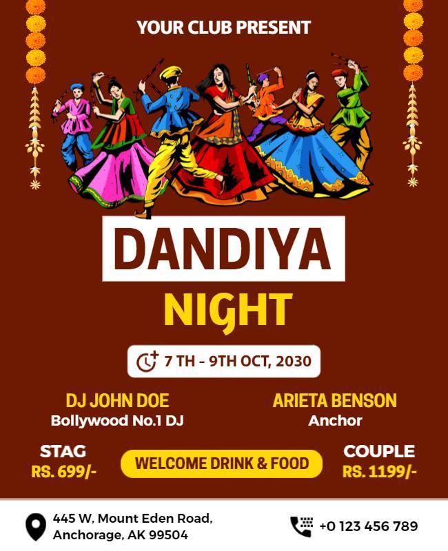 Traditional Dandiya Dance Night Flyer Template