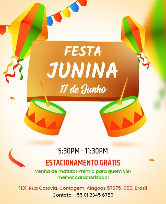 Traditional Festa Junina Celebration Flyer Template