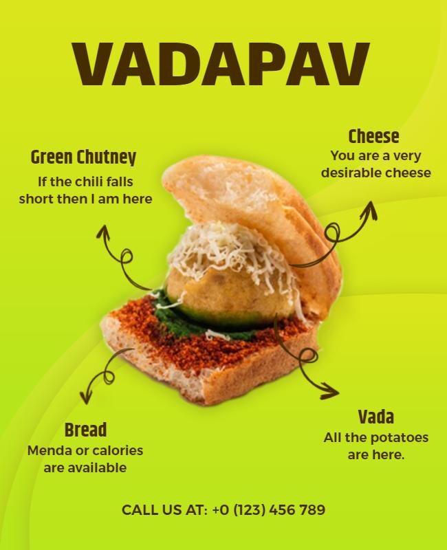 Traditional Indian Street Food Promotion Flyer Template