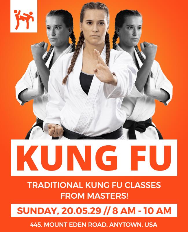 Traditional Kung Fu Classes Promotion Flyer Template