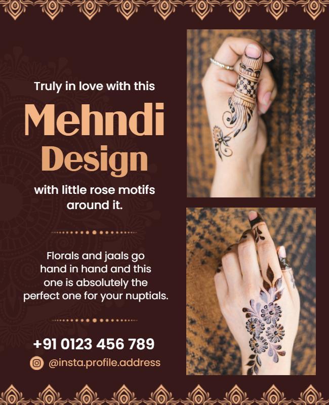 Traditional Mehndi Design Showcase Flyer Template