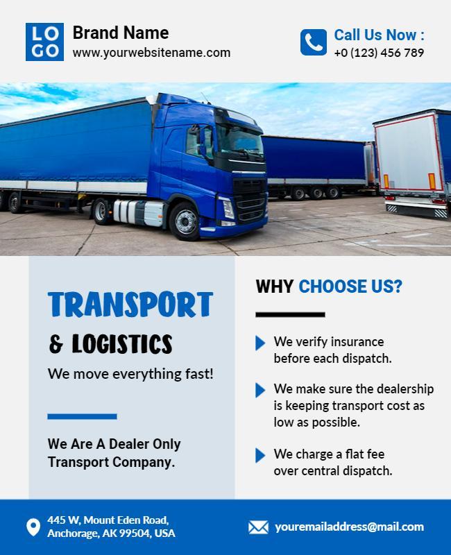 Transport and Logistics Service Flyer Template