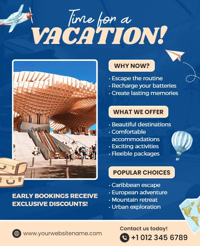 Travel Vacation Promotion Flyer Template