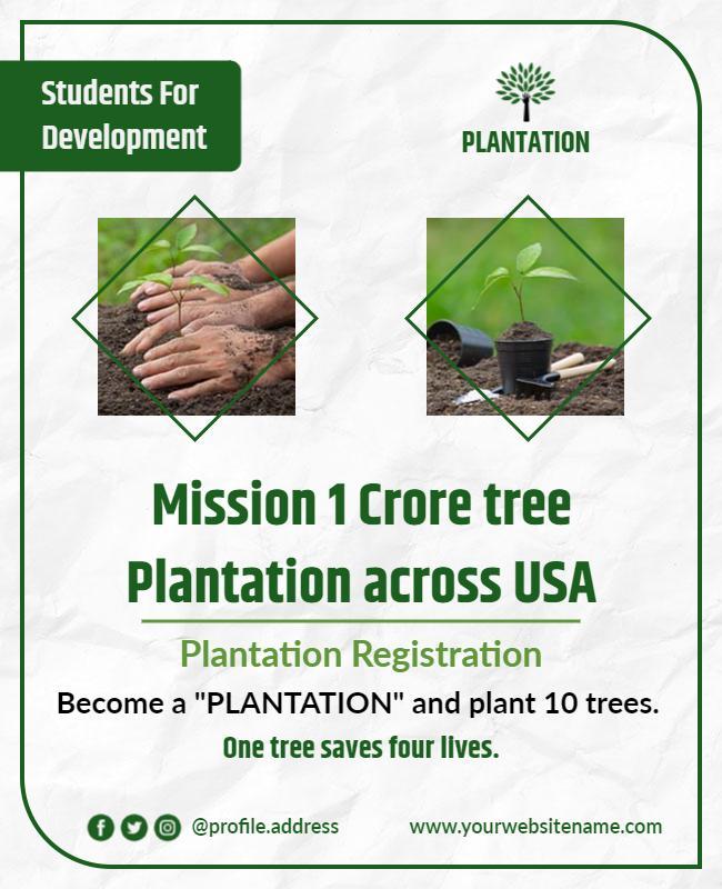 Tree Plantation Campaign Awareness Flyer Template