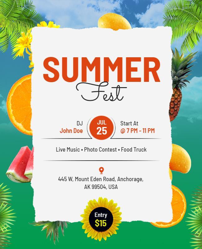 Tropical Summer Fest Event Flyer Template