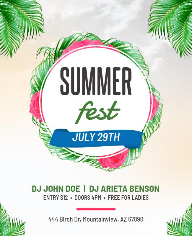 Tropical Summer Fest Party Flyer Template