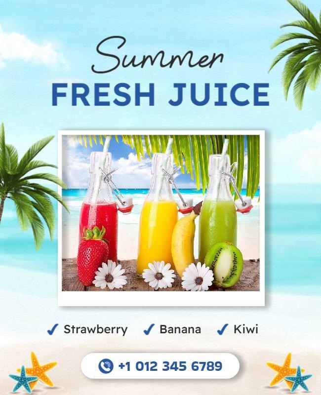 Tropical Summer Fresh Juice Promotion Flyer Template