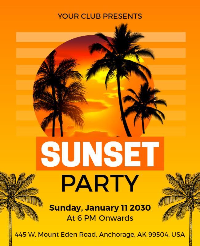 Tropical Sunset Party Event Flyer Template