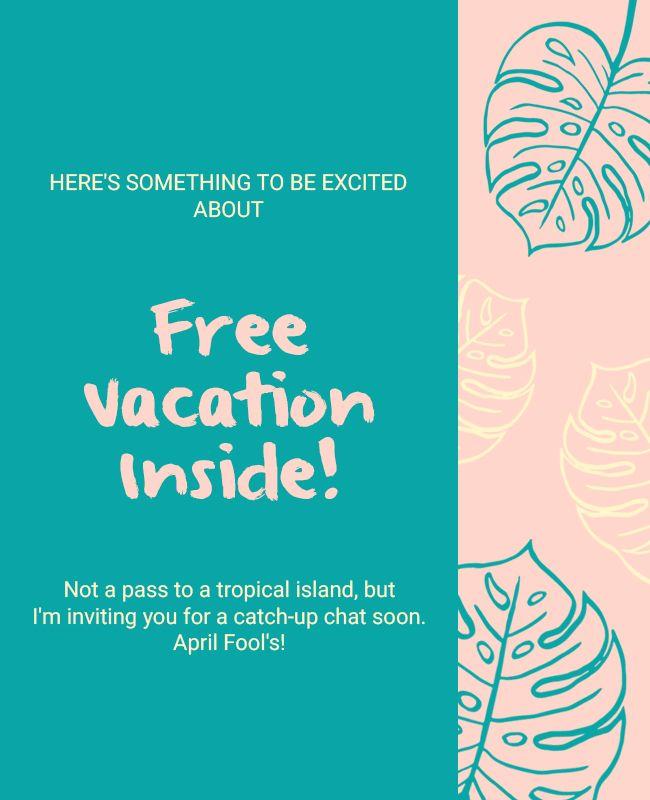 Tropical Vacation April Fools Day Flyer Template