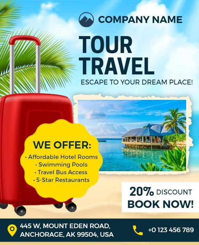 Tropical Vacation Travel Offer Flyer Template