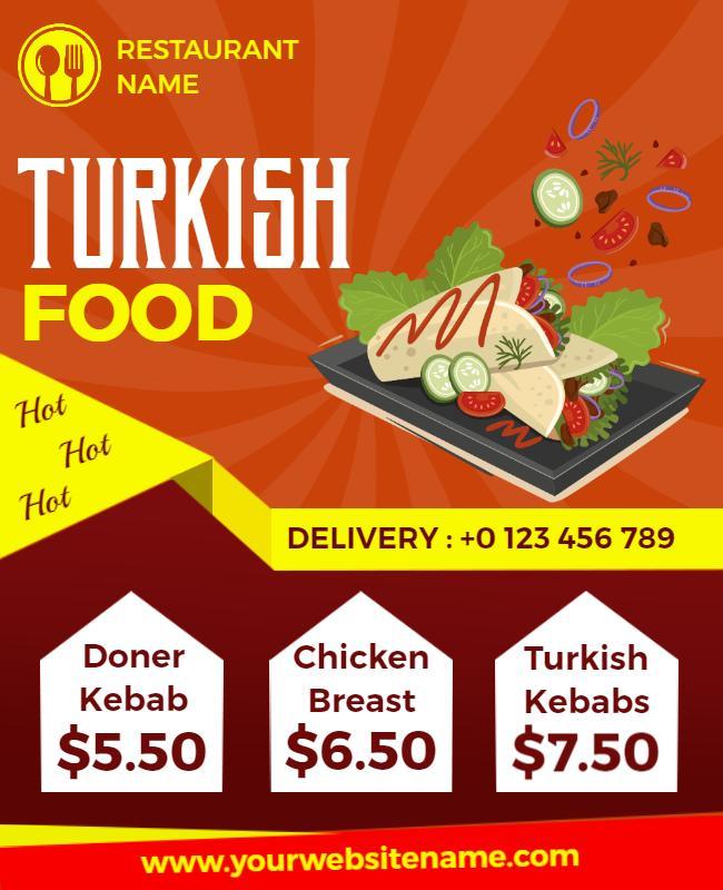 Turkish Food Restaurant Promotion Flyer Template