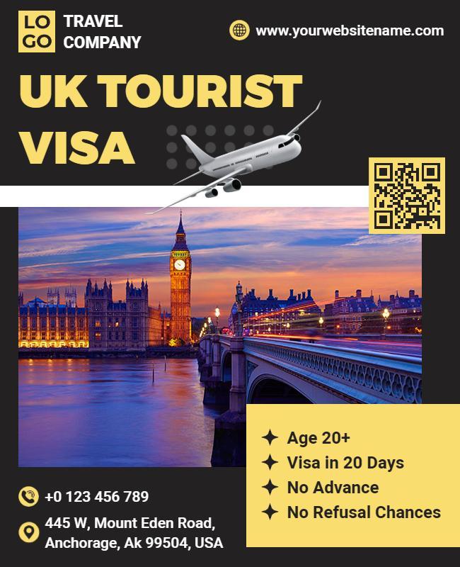 Uk Tourist Visa Promotion Flyer Template