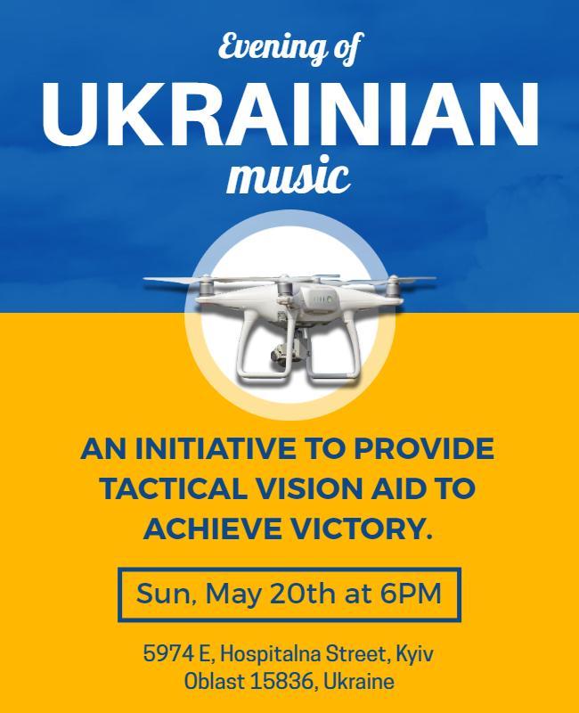 Ukrainian Music Fundraising Event Flyer Template