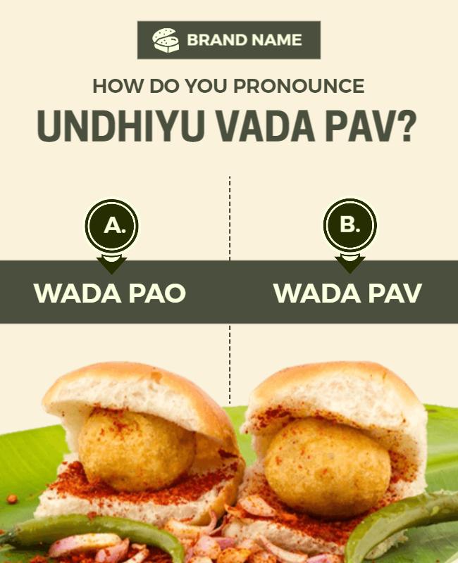 Undhiyu Vada Pav Promotional Flyer Template