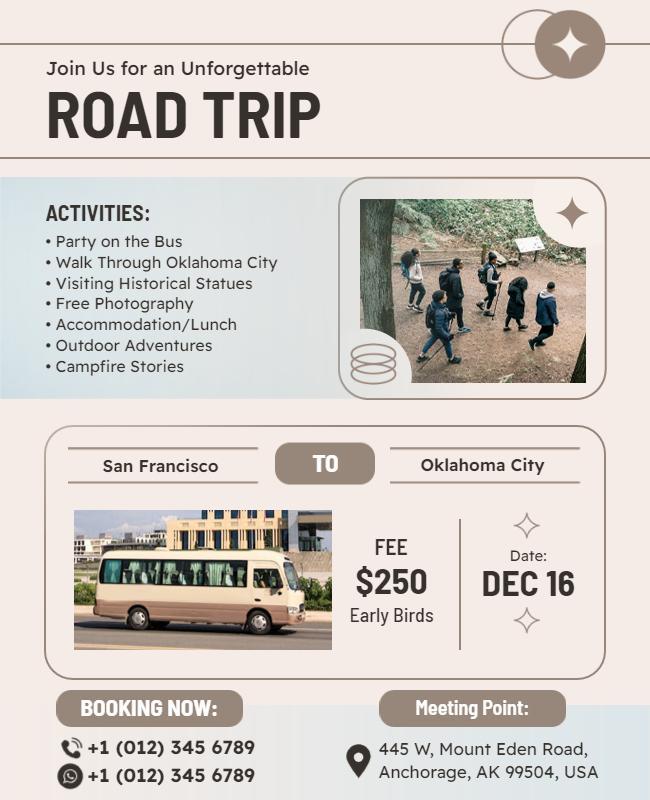 Unforgettable Road Trip Experience Flyer Template