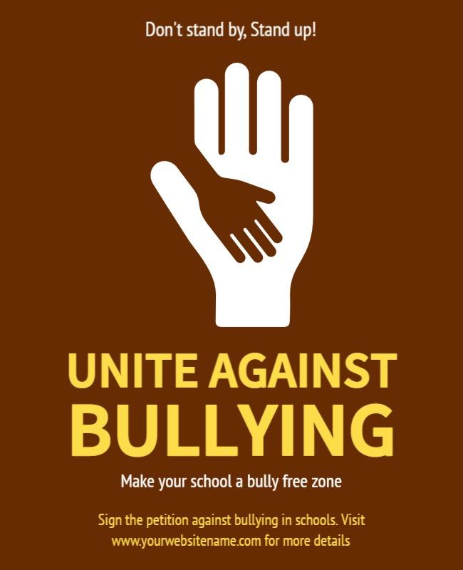 Unite Against Bullying Awareness Flyer Template