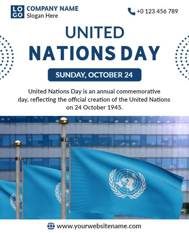 United Nations Day Commemoration Flyer Template