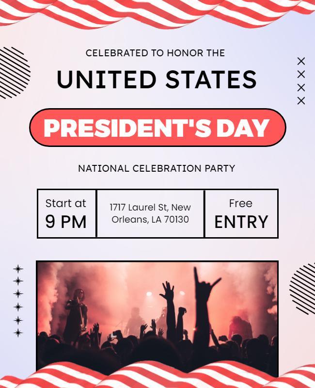 United States Presidents Day Celebration Flyer Template