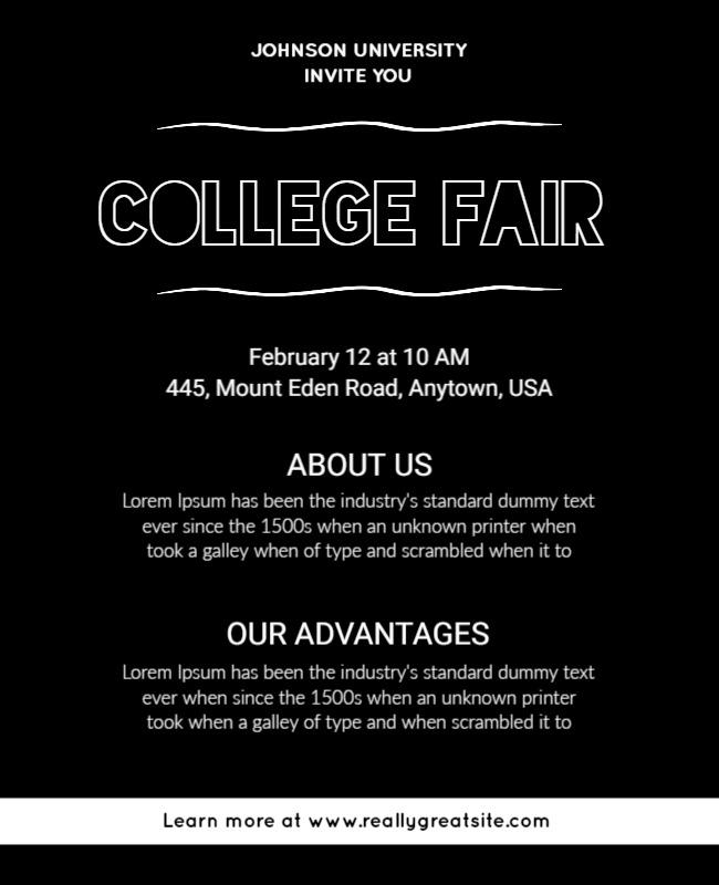 University College Fair Event Flyer Template