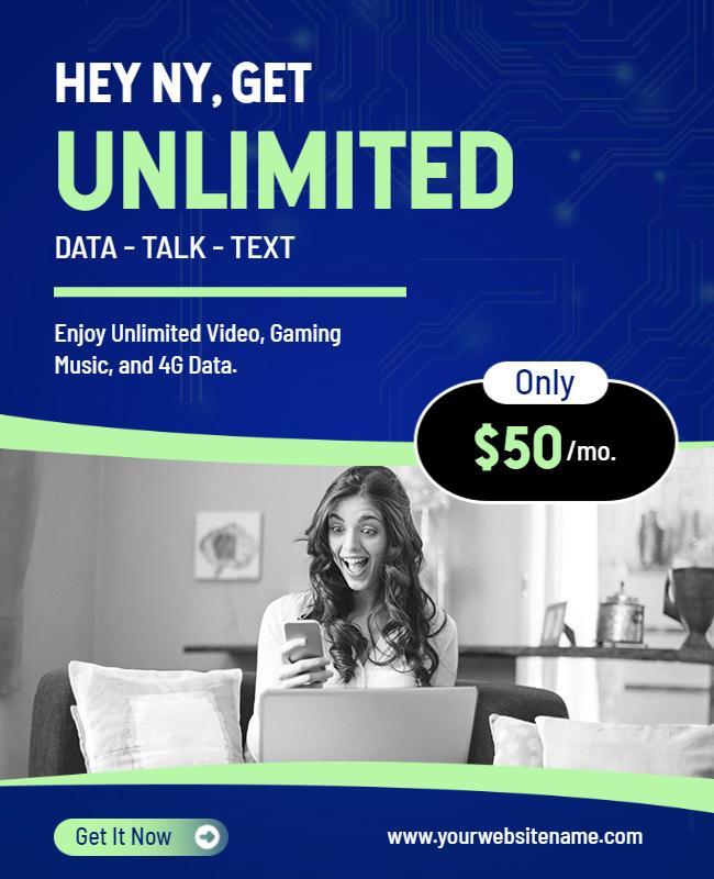 Unlimited Data Plan Promotion Flyer Template