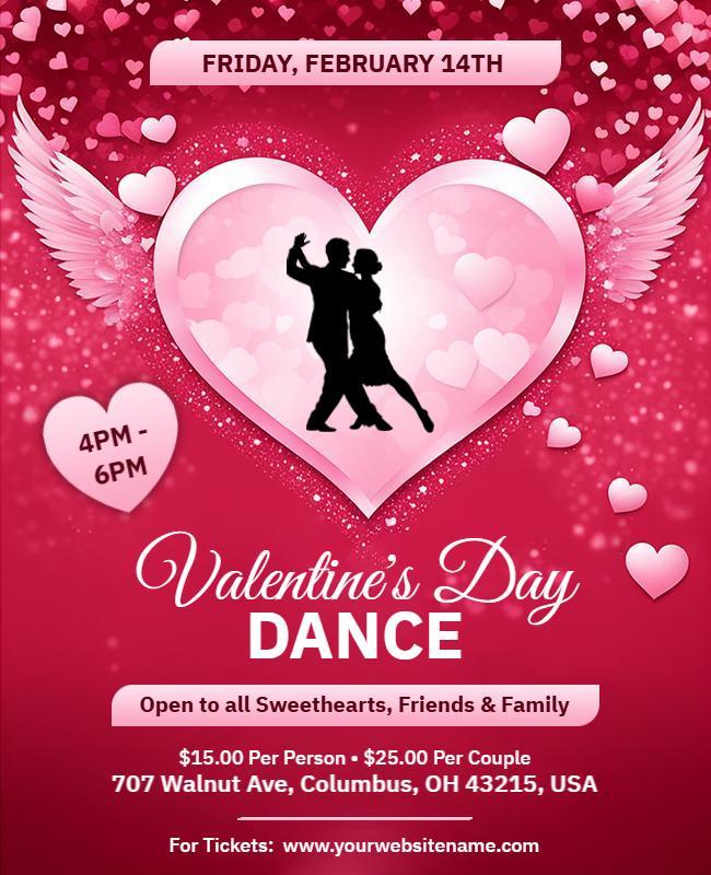 Valentine's Day Dance Event Flyer Template