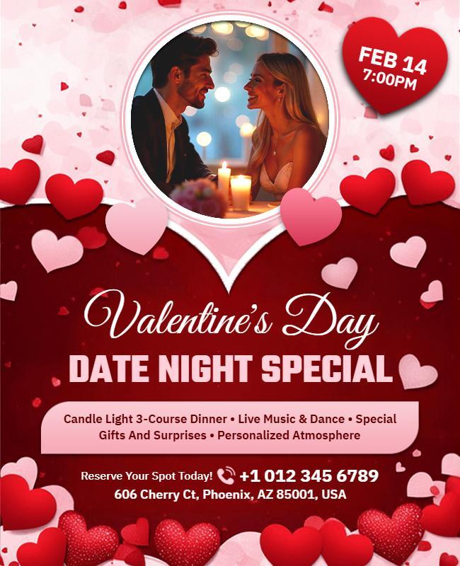 Valentine's Day Date Night Special Flyer Template