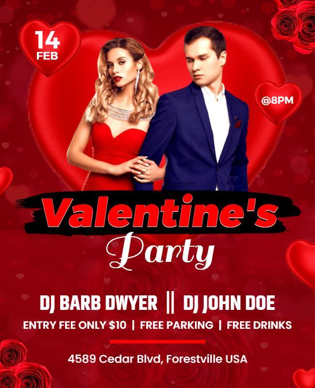 Valentines Day Party Event Flyer Template