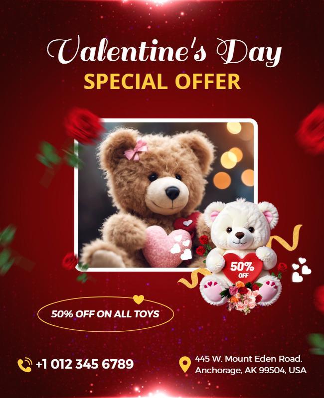 Valentines Day Toy Sale Flyer Template