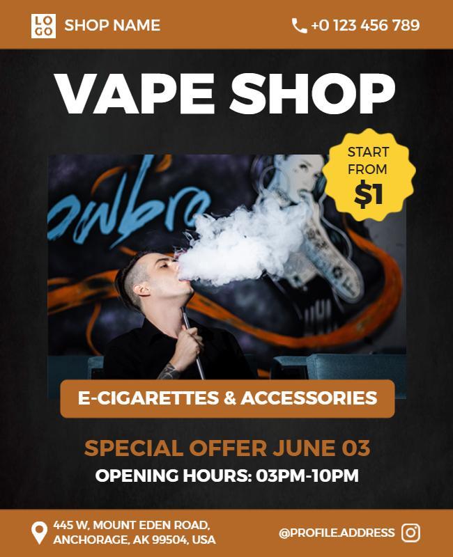 Vape Shop E Cigarettes and Accessories Flyer Template