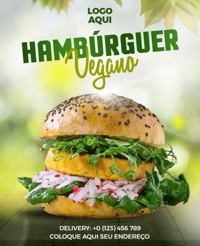 Vegan Burger Restaurant Flyer Template