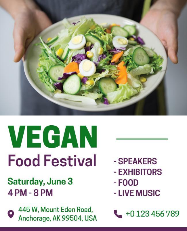 Vegan Food Festival with Live Music Flyer Template