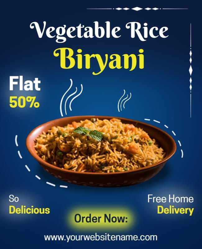 Vegetable Rice Biryani Promotional Flyer Template