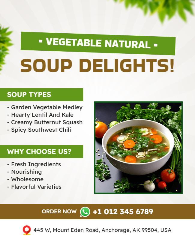 Vegetable Soup Delights Promotional Flyer Template