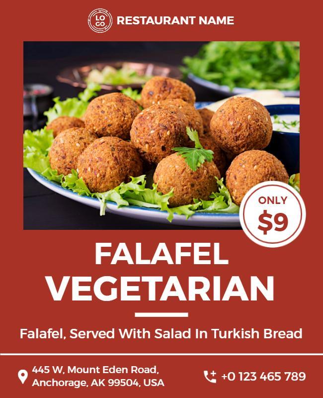 Vegetarian Falafel Restaurant Special Flyer Template