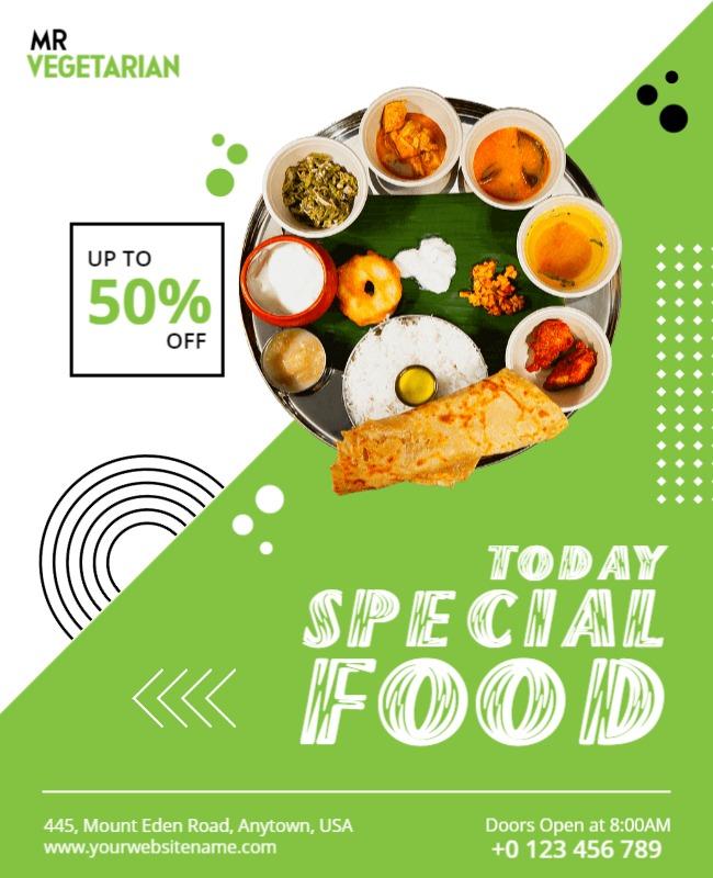 Vegetarian Special Food Discount Flyer Template