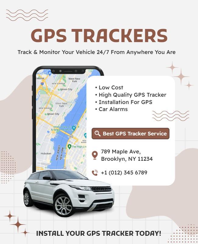 Vehicle Gps Tracker Service Promotional Flyer Template