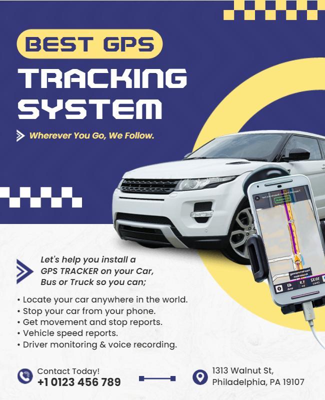 Vehicle Gps Tracking System Promotion Flyer Template