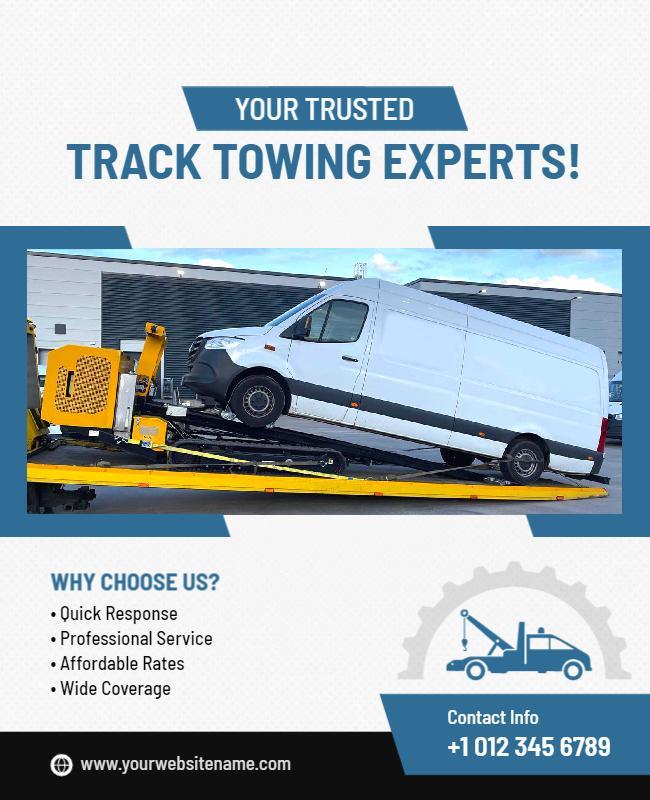 Vehicle Recovery Towing Service Flyer Template