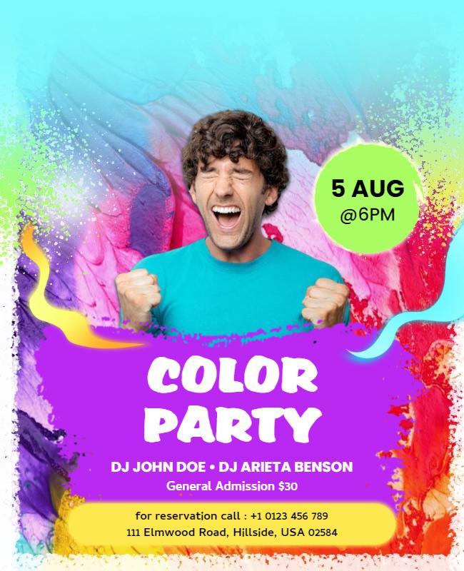 Vibrant Color Party Event Flyer Template