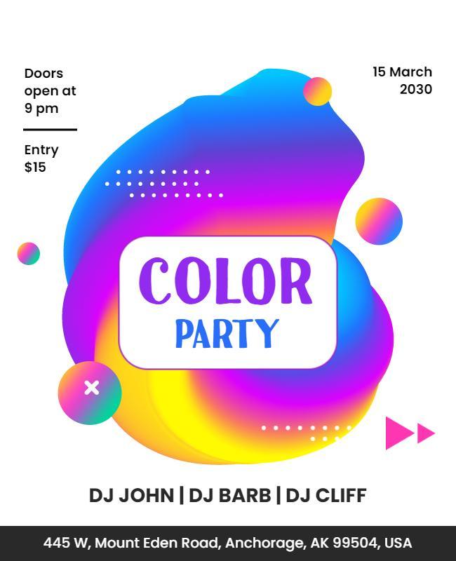 Vibrant Color Party Event Flyer Template