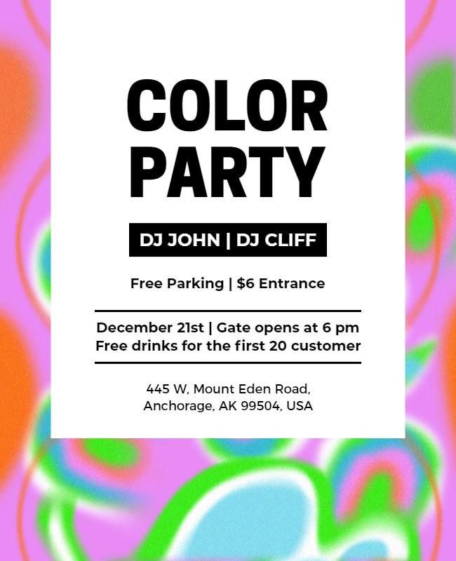 Vibrant Color Party Event Flyer Template