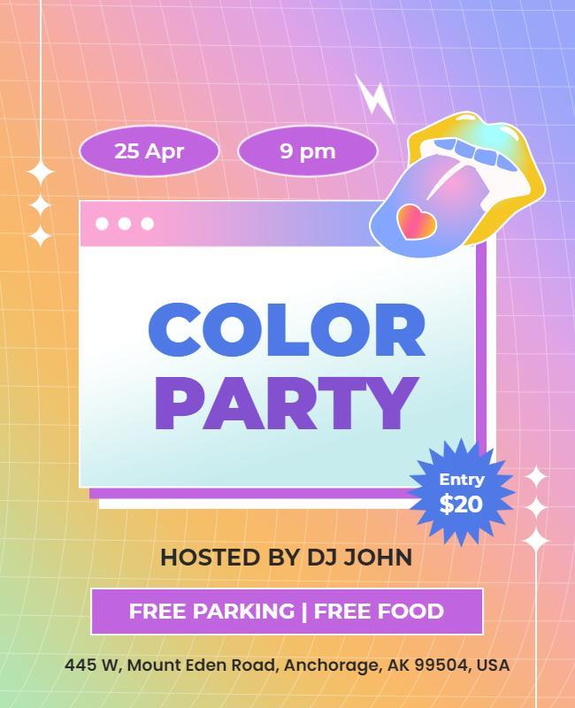 Vibrant Color Party Event Flyer Template