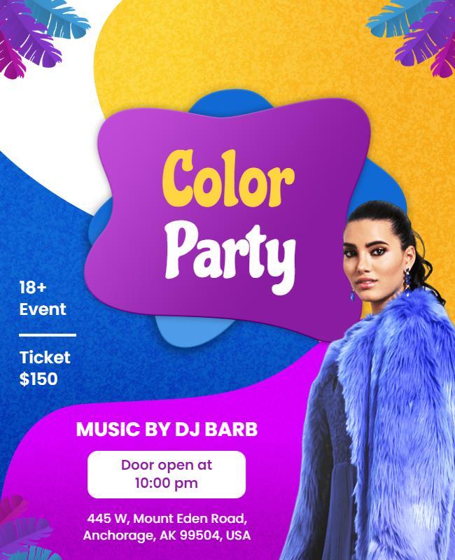 Vibrant Color Themed Party Event Flyer Template