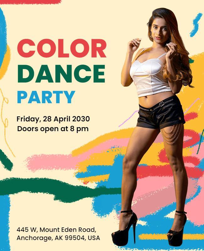 Vibrant Colorful Dance Party Event Flyer Template