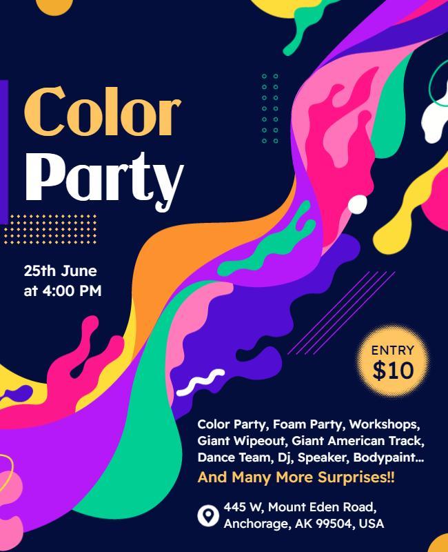 Vibrant Colorful Party Event Flyer Template