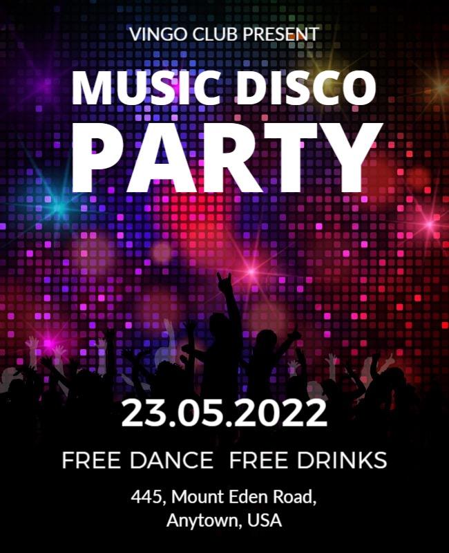 Vibrant Music Disco Party Event Flyer Template