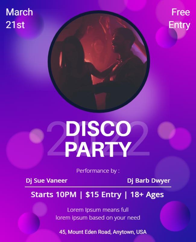 Vibrant Nightclub Disco Party Flyer Template