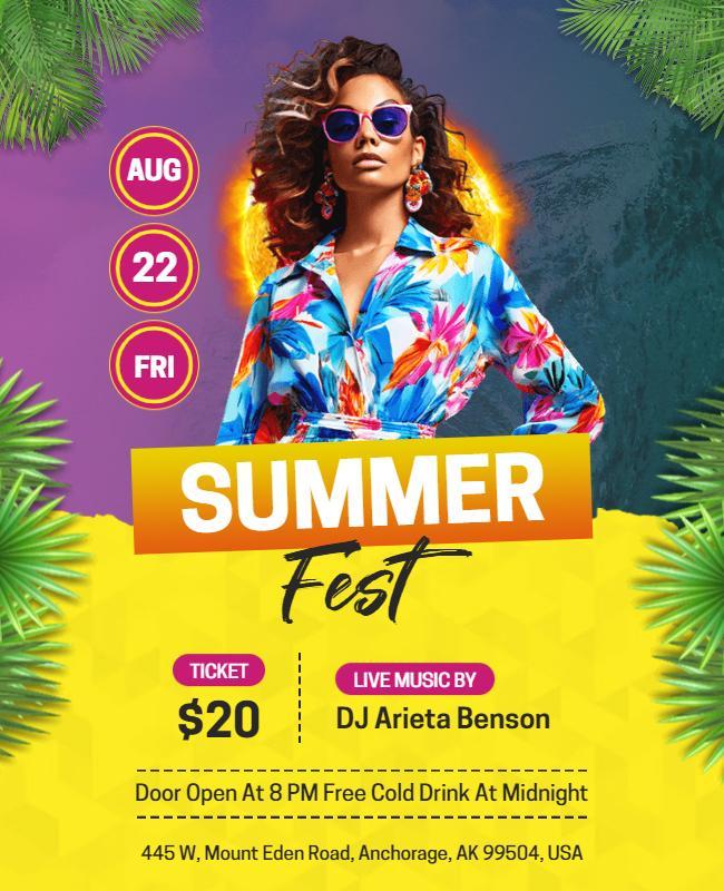 Vibrant Summer Festival Event Flyer Template